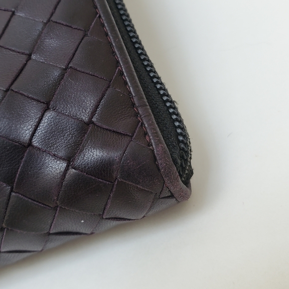 BOTTEGA VENTA Classic Intrecciato Purple Leather Clutch Purse Handbag Or… - Picture 11 of 14